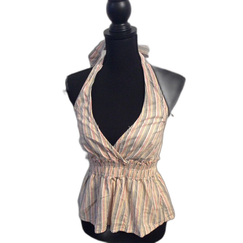 American Eagle XS Striped Halter Top Womens